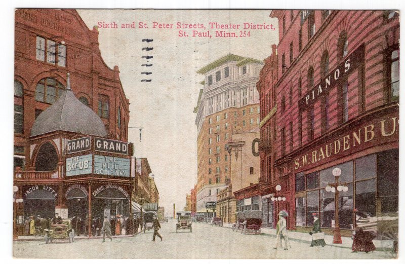 St. Paul, Minn, Sixth and St. Peter Streets, Theater District