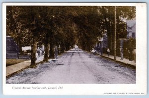 Pre-1907 LAUREL DELAWARE CENTRAL AVE LOOKING EAST BICYCLE LOLETIE SMITH POSTCARD