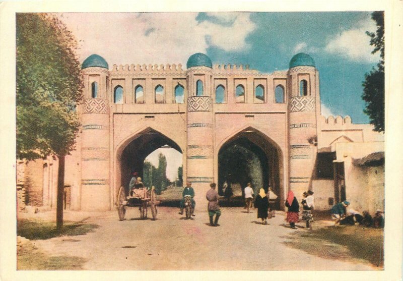 Post card Uzbekistan Kosh Darvaz city wall Khiva gate