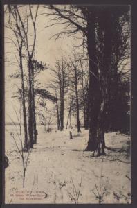 Island Winter Scene,Clinton,IA Postcard