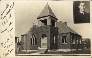 Hornell NY Seventh Day Baptist Church & Pastor c1910 Real Photo Postcard