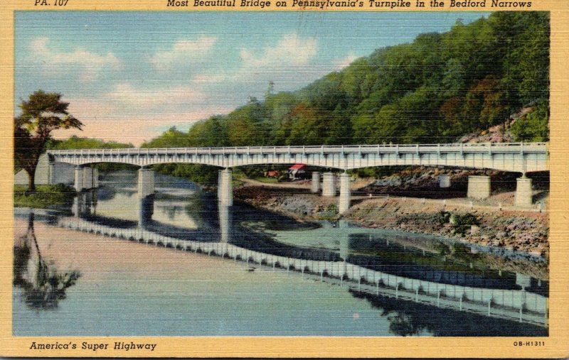 Pennsylvania Turnpike Bridge In The Bedford Narrows Curteich