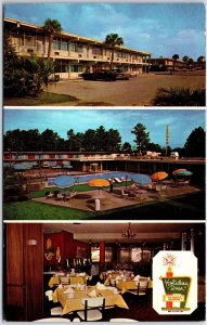 VINTAGE POSTCARD MULTIPLE SCENES AT THE HOLIDAY INN PENSACOLA FLORIDA (1973)