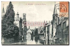 Old Postcard Bruges Le Quai du Rosaire