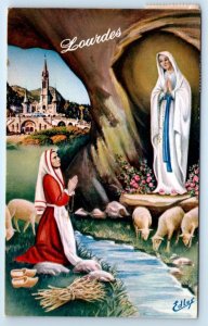 LOURDES L'apparition France 1971 Ed Lux Postcard