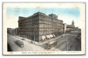 Vintage 1906 Postcard Cable Cars Great Southern Hotel Columbus Ohio - Glitter