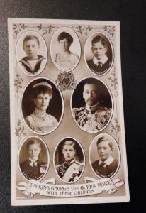 Mint England Royalty Postcard TM King George V Queen Mary and Children