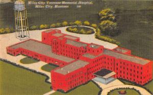 Miles City Montana Veterans Memorial Hospital Linen Antique Postcard J68907