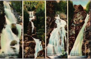 Multi View of Waterfalls, White Mountains NH Vintage Postcard M17