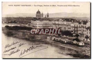 Old Postcard Saint Raphael Sea Baths Beach Boulevard Felix Martin