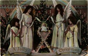 CPA AK Angels with a Baby - A Jolly Christmas ANGELS (777628)