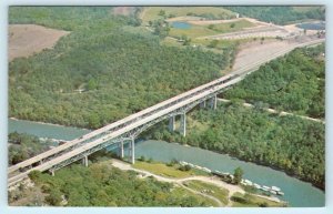 CLAYS FERRY, Kentucky KY ~ Aerial View TWIN BRIDGES on I-75 - ca 1970s Postcard