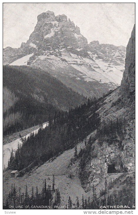 Cathedral Mt. on Line of Canadian Pacific Railway, CANADA, PU-1907