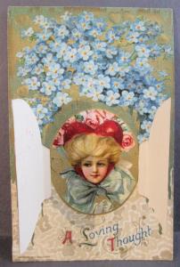 Postcard Valentines A Loving Thought Mechanical John Winsch Schmucker 1910 Z1