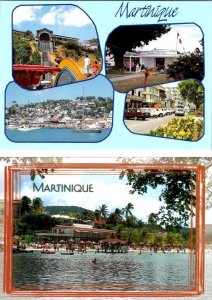 2~4X6 Postcards Fort De France, Martinique HARBOR~TOURIST OFFICE & BAQUA BEACH