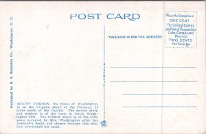 Washington's Mansion Mount Vernon Virginia VA Postcard