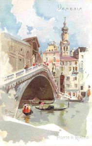 Ponte Rialto Bridge Gondola Venezia Venice Italy 1905c postcard