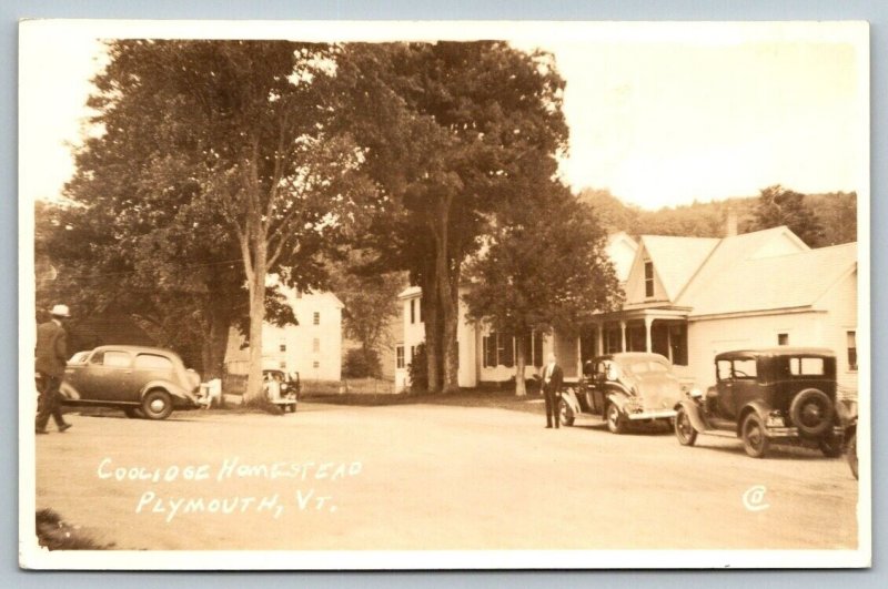 RPPC President Coolidge Homestead  Plymouth  Vermont   Real Photo Postcard