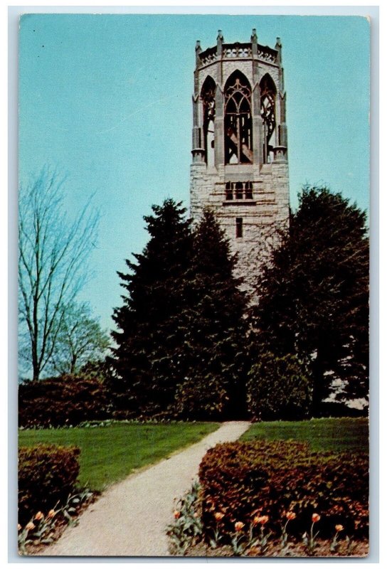 c1950 Davenport Memorial Park Cemetery Tower of Memories Grave Yard IA Postcard