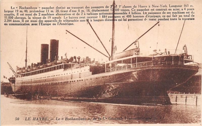 BF37243 le havre france le rochambeau de la generale transatl  Boat Ship Bateaux