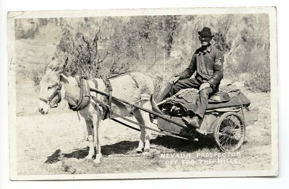 Mina NV Prospector off for the Hills RPPC Real Photo Postcard