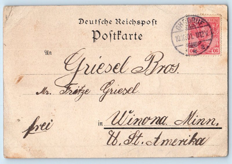 Thuringia Germany Postcard Greetings from Friedrichroda Multiview 1901