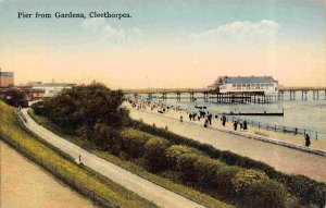Pier from Gardens Cleethorpes Lincolnshire England UK 1910c postcard