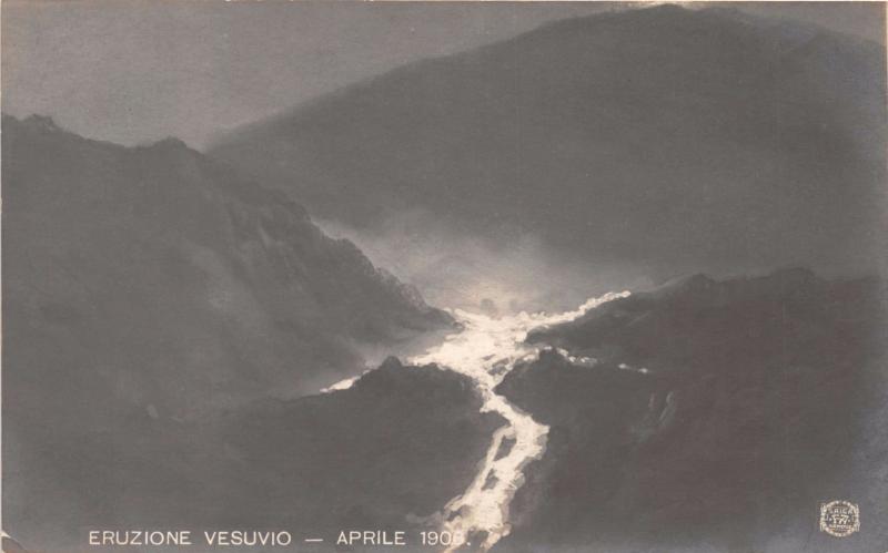 VESUVIO ERUZIONE ITALY  9 APRILE 1906~ETTORE RAGOZINO PHOTO POSTCARD 