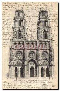 Old Postcard Orleans Cathedral Holy Cross Church