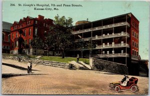 1911 Saint Joseph Hospital 7th & Penns St. Kansas City Missouri Posted Postcard