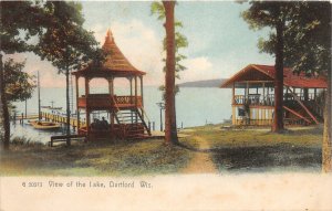 J23/ Dartford Wisconsin Postcard c1910 Green Lake Gazebo Pavilion  24