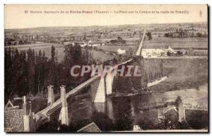 Spa La Roche Posay Old Postcard Bridge over Creuse and road Preuilly