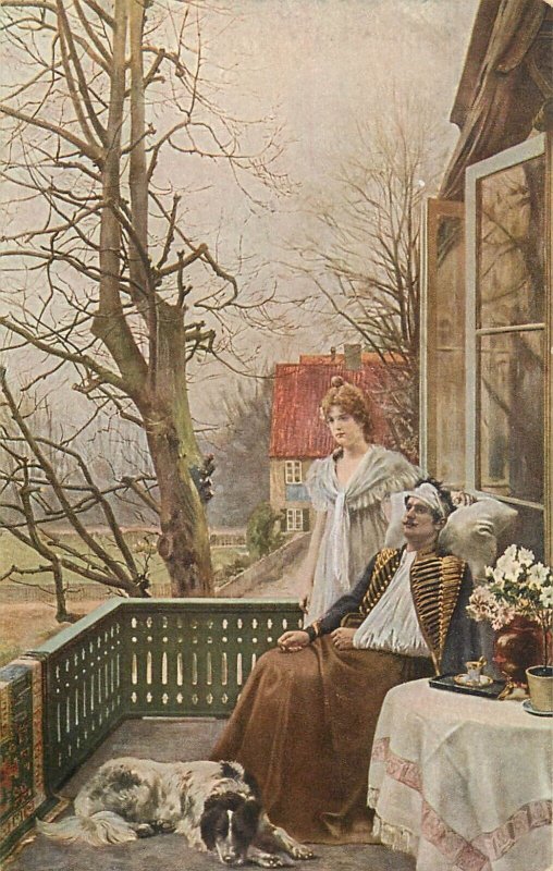 Lot of 6 vintage fine art postcards German artists Romantic Couples