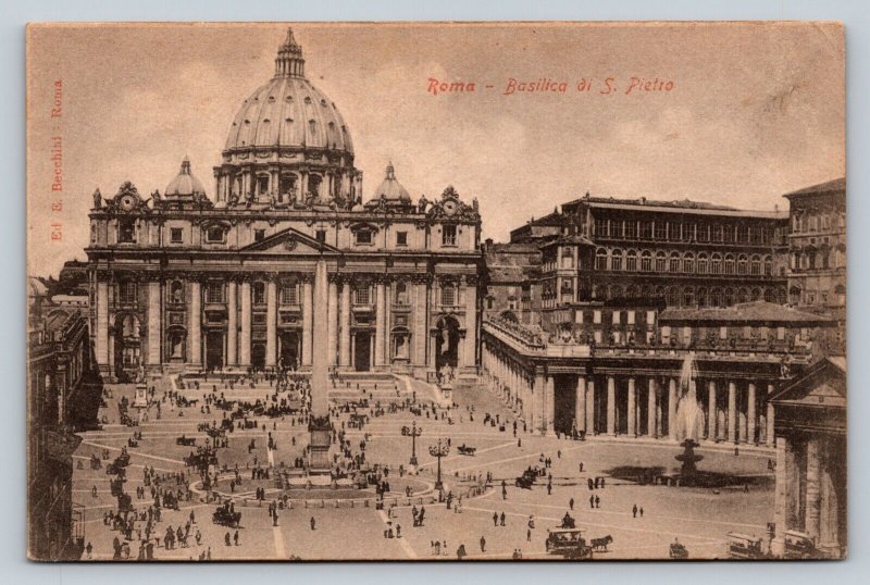 Rome St. Peter's Basilica Majestic Marvel in the Vatican VINTAGE Postcard A258