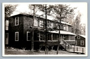 TUPPER LAKE NY HARRINGTON LODGE LEGION CAMP VINTAGE REAL PHOTO POSTCARD RPPC