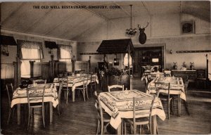 Interior View, The Old Well Restaurant Simsbury CT Vintage Postcard N67