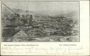 East Bangor PA Slate Quarry Mining c1910 Psotcard