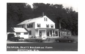 Vintage Postcard Real Photo Society Building School Goofstown New Hampshire RPPC