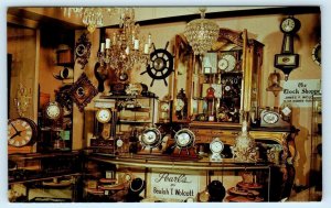 PALM BEACH, Florida FL ~ Interior THE CLOCK SHOPPE 1961  Postcard