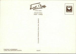 Devon Postcard - Late 15th Century Clock, Exeter Cathedral   RR13396