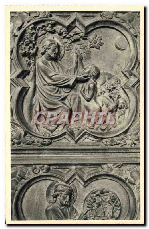 Postcard Old Paris La Sainte Chapelle high Chapelle Portal Creation of Man