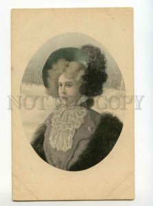 491131 WICHERA Belle Lady in Winter Coat FASHION Vintage postcard BKWI #374