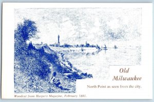 Old Milwaukee Postcard North Point As Seen From The City Rampant Lion Vintage