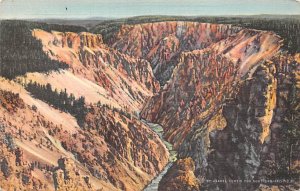 Looking down the grand canyon of the Yellowstone, from Grandview Yellowstone ...