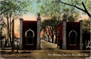 Postcard Gate at Woodlawn Cemetery in Terre Haute, Indiana~138124