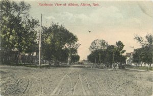 Postcard Nebraska Albion Residence View Albion C-1910 hand colored 23-6887