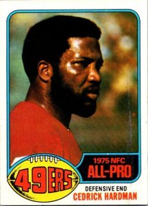 1976 Topps Football Card Cedrick Hardeman San Francisco 49ers sk4578