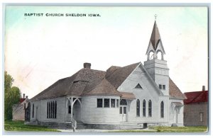 c1910's Baptist Church Chapel Exterior Sheldon Iowa IA Vintage Antique Postcard