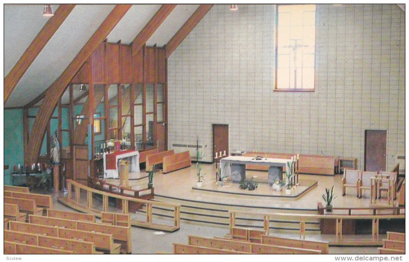 Church Interior , Notre Dame du Rosaire , CHIBOUGAMAU , Quebec, Canada , 50-60s