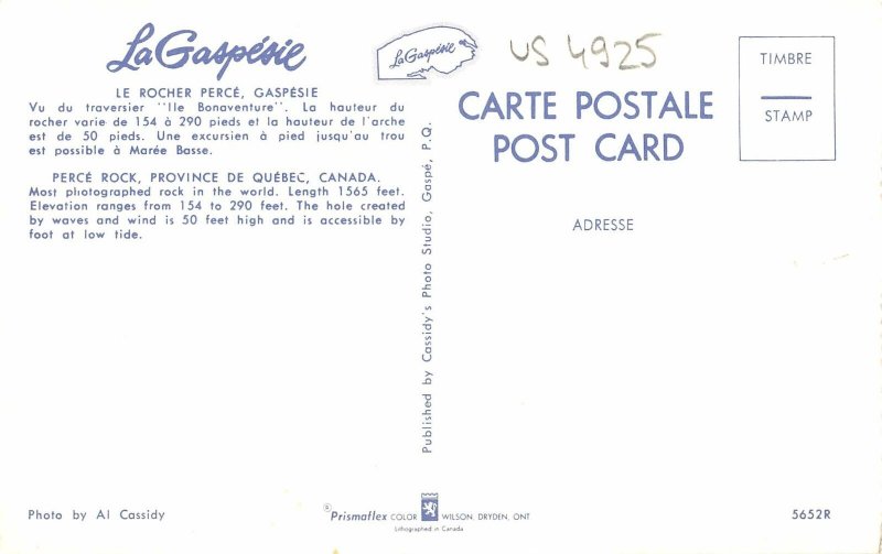 US4925 Canada Perce Rock, Province de Quebec Panorama